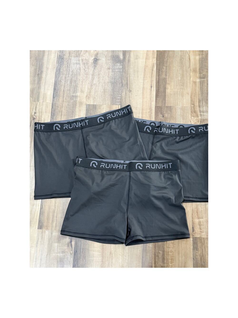 Runhit Womens Biker Shorts Size 2XL Black Athletic Stretch Run Hit NEW Lot of 3
